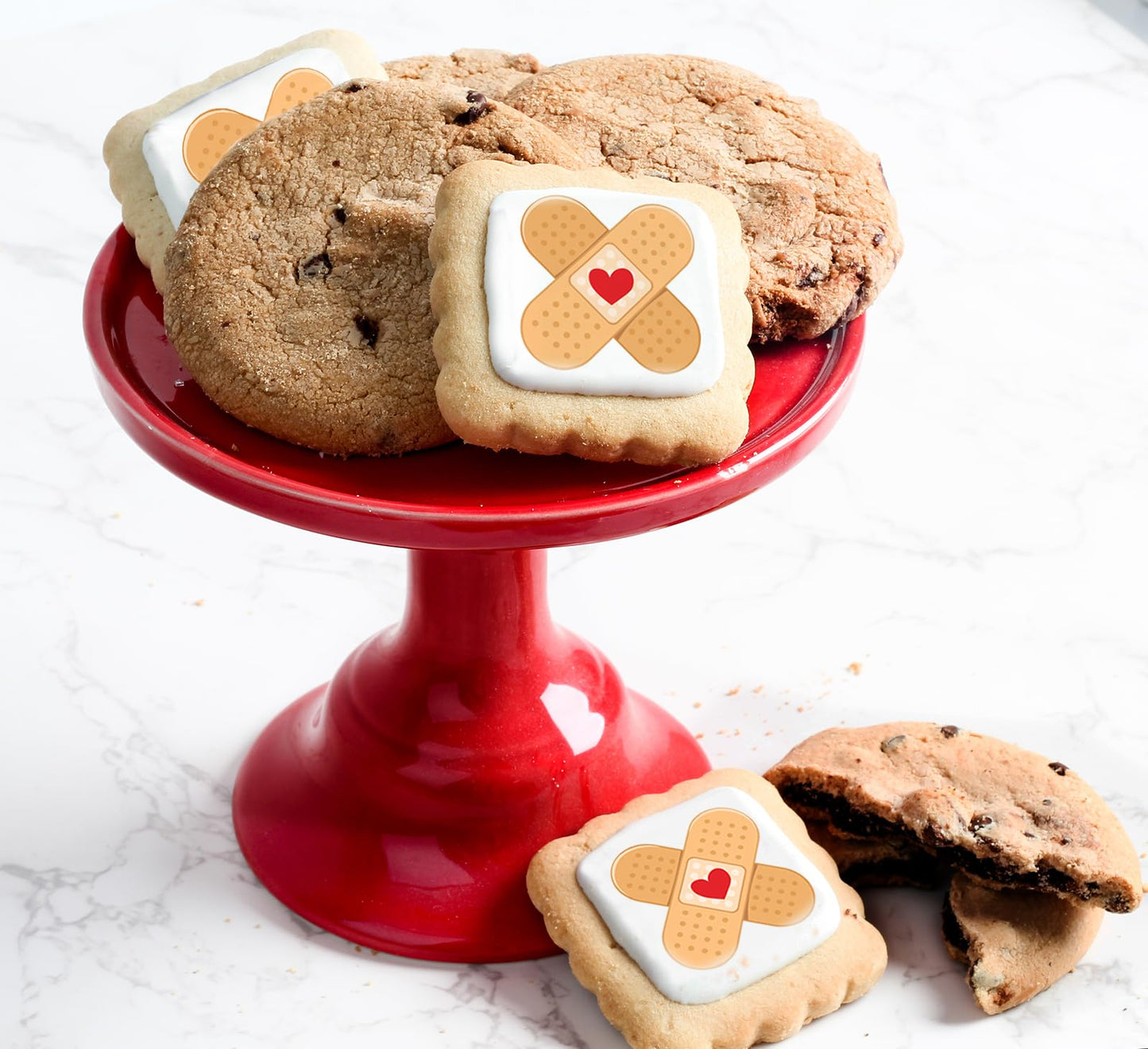 Get Well Soon Cookies Care Package Gift Basket Chocolate Chip Fudge Filled Decorated For Men Women Kids | Individually Wrapped |