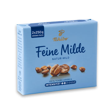 Tchibo Roasted Ground Coffee – Feine Milde - Light Roast Arabica Beans For A European Style Coffee – Intensity 2/6, Acidity 3/6, Roast Level 2/6 – 17.6 Oz