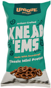 Unique Snacks Knead 'Ems, Sourdough Mini Pretzels, Artisan-Crafted Vegan Snacks, Non-GMO, Kosher Chips, 11 oz. Snack Bags, Pack 
