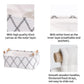Lufofox Decorative Collapsible Rectangular Fabric Storage Bin Organizer Basket With Wooden Handles For Clothes Storage,154X106X5