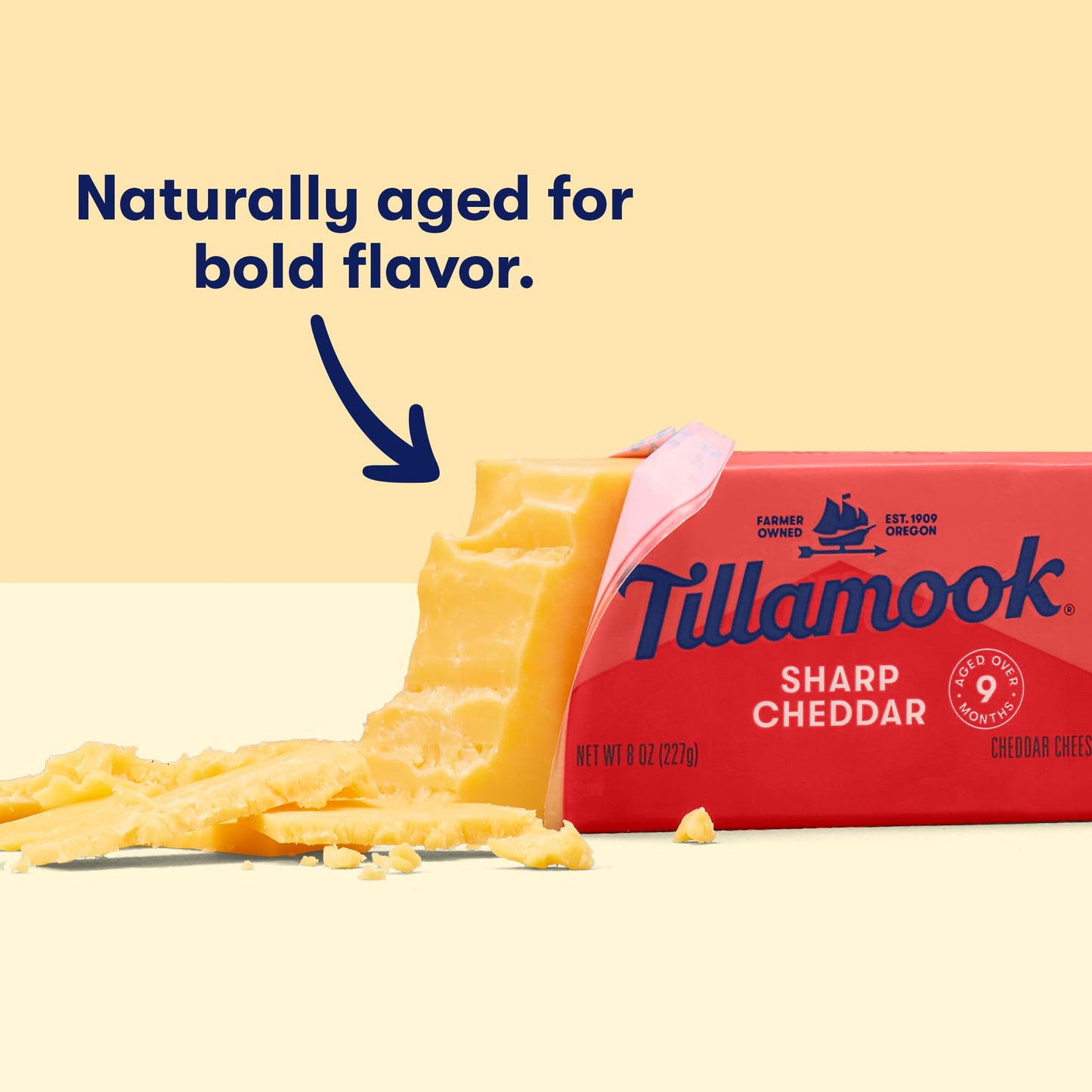 Tillamook Sharp Cheddar Cheese, 8 oz (Packaging May Vary)