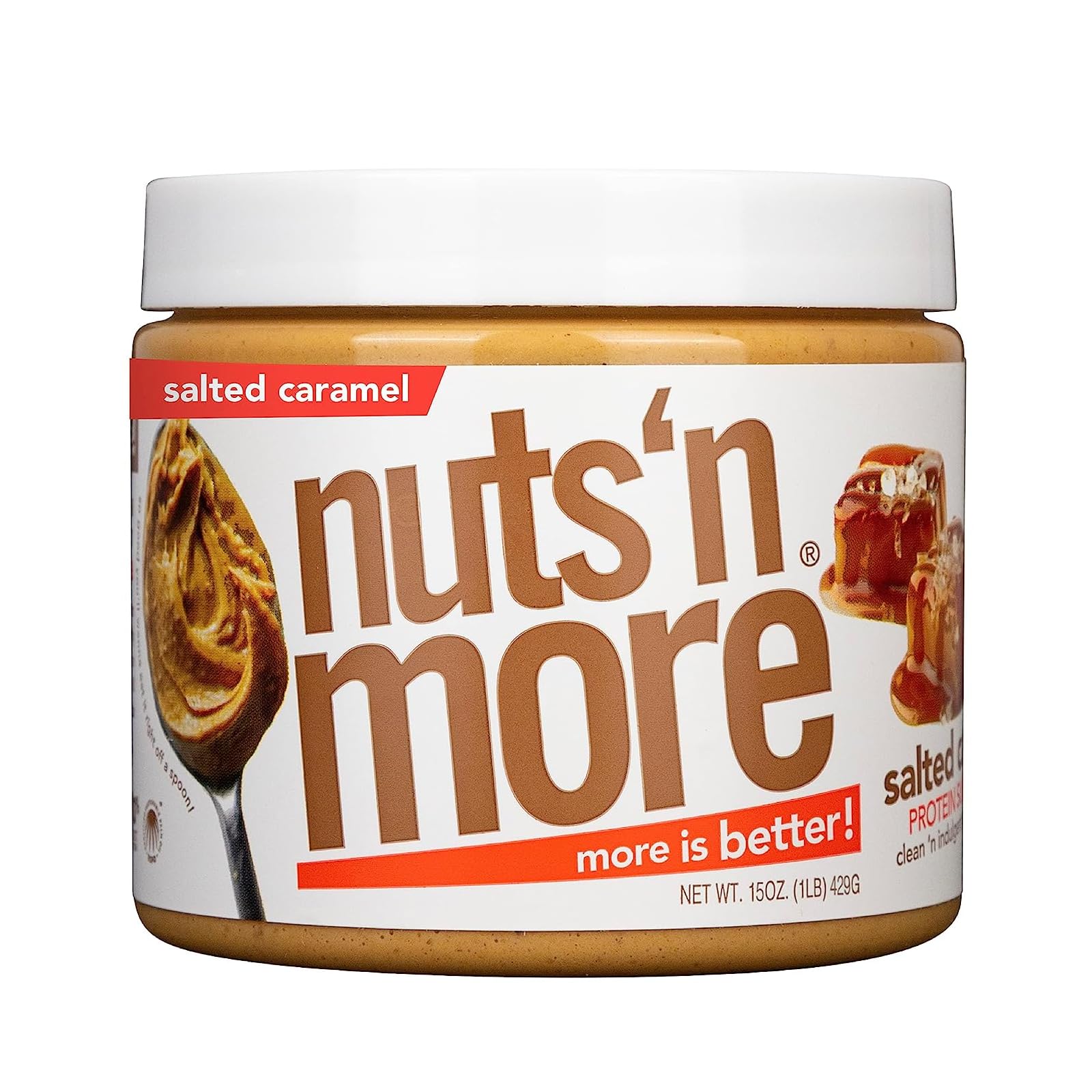Nuts N More, Peanut Butter Salted Caramel, 16 Ounce