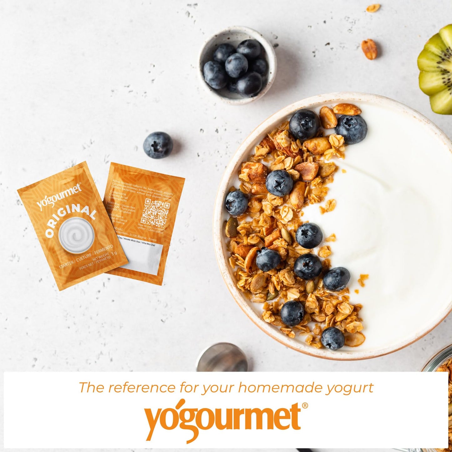 Yogourmet Yogurt Starter Culture - All Natural, Gluten Free, Kosher, Halal - 6 Sachets (Makes 6 Quarts)