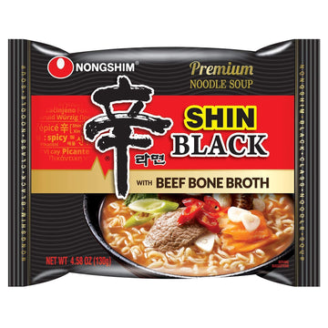 Nongshim Shin Ramen/Ramyun Black - Premium Noodle Soup (4 packs)