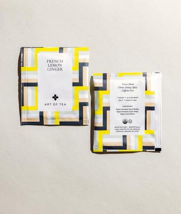 Art Of Tea | French Lemon Ginger | 50 Eco Friendly Pyramid Tea Bag Sachets