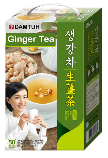 Damtuh Korean Traditional Ginger Tea Plus, Ginger Powder, 15G X 50 Sticks
