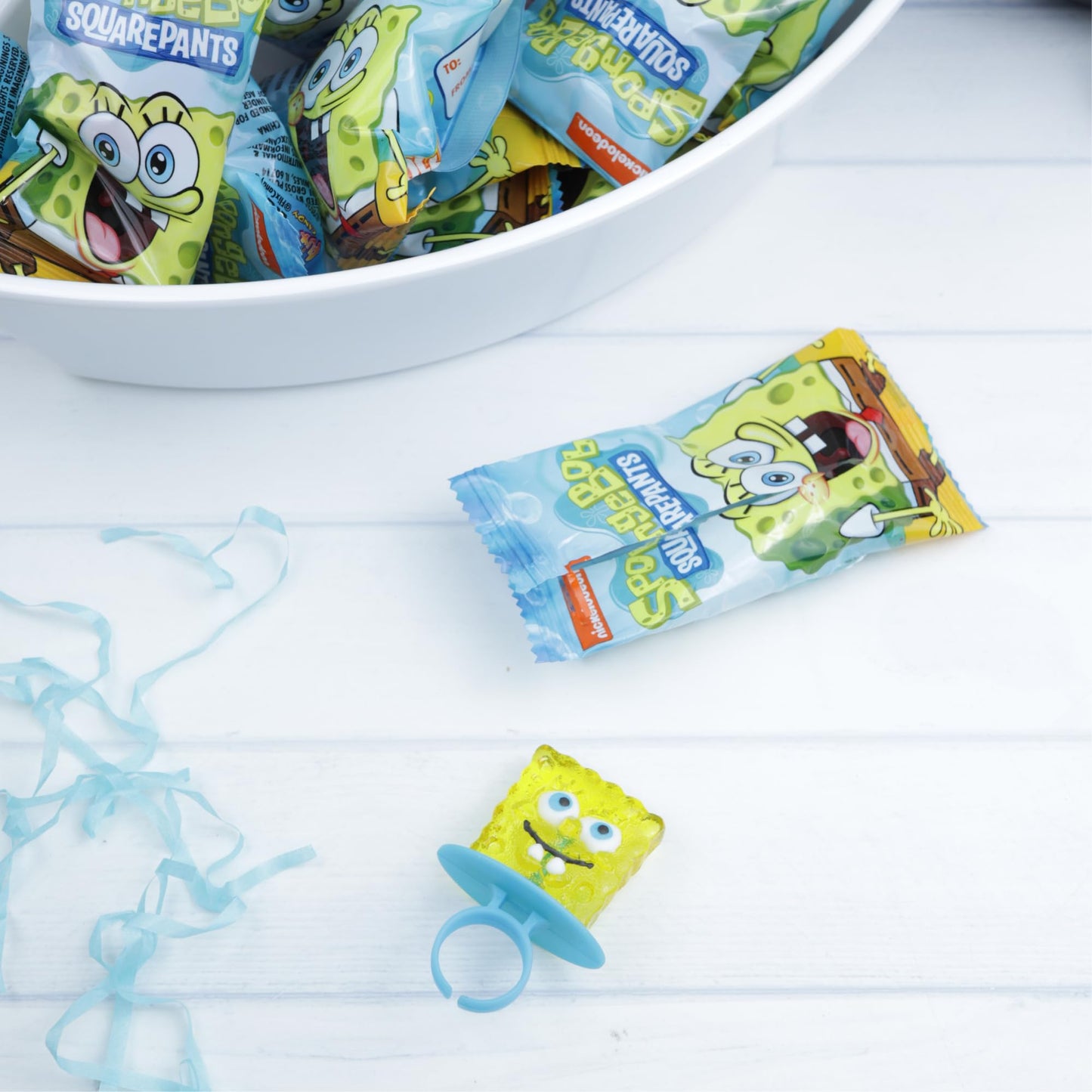 Imaginings 3 Spongebob Squarepants Decorated Lollipop Rings, Patrick And Sandy, Individually Wrapped Candy For Birthday Party Fa