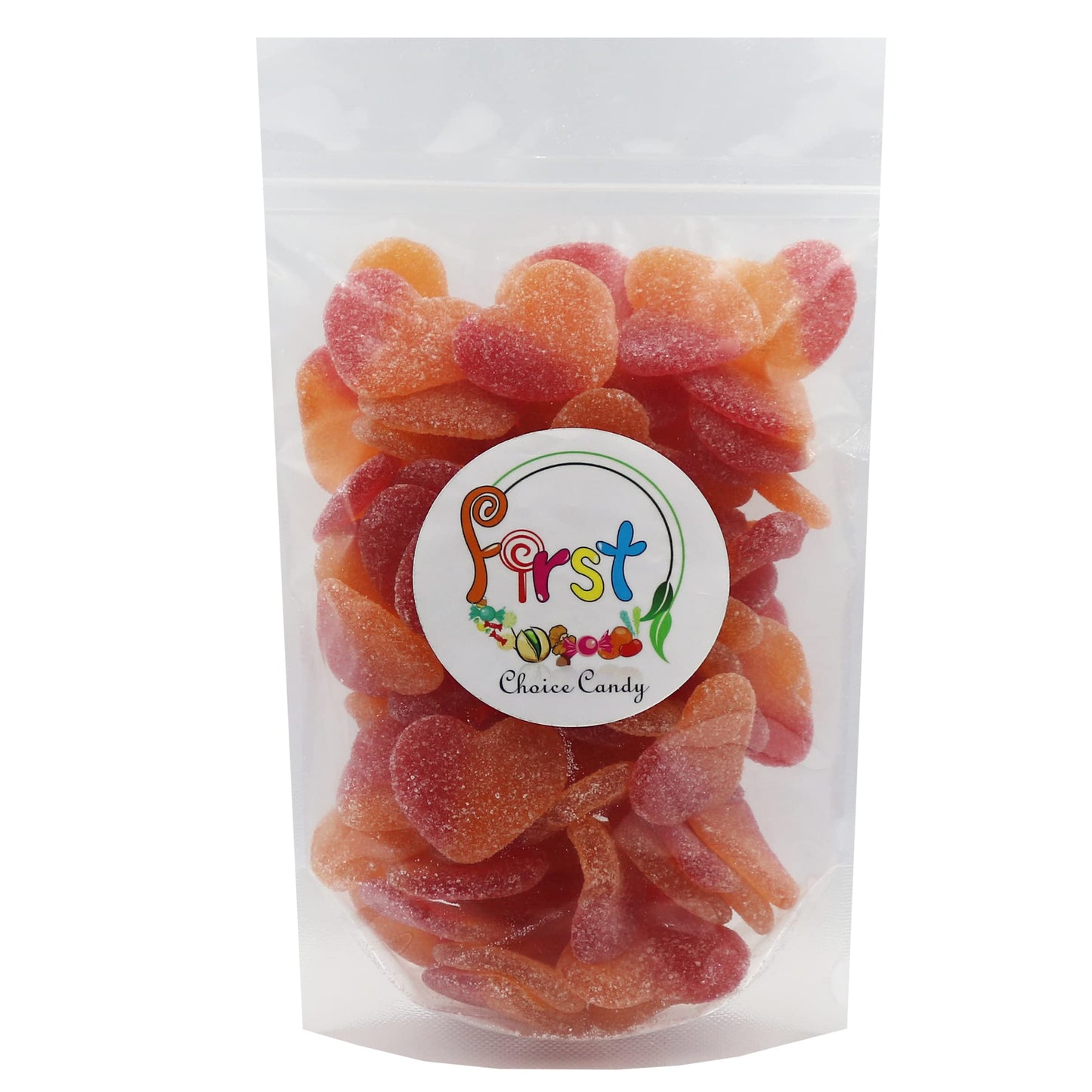 Firstchoicecandy Gummy Fruit Candy (Sour Peachy Valentine Hearts, 5 Pound (Pack Of 1))
