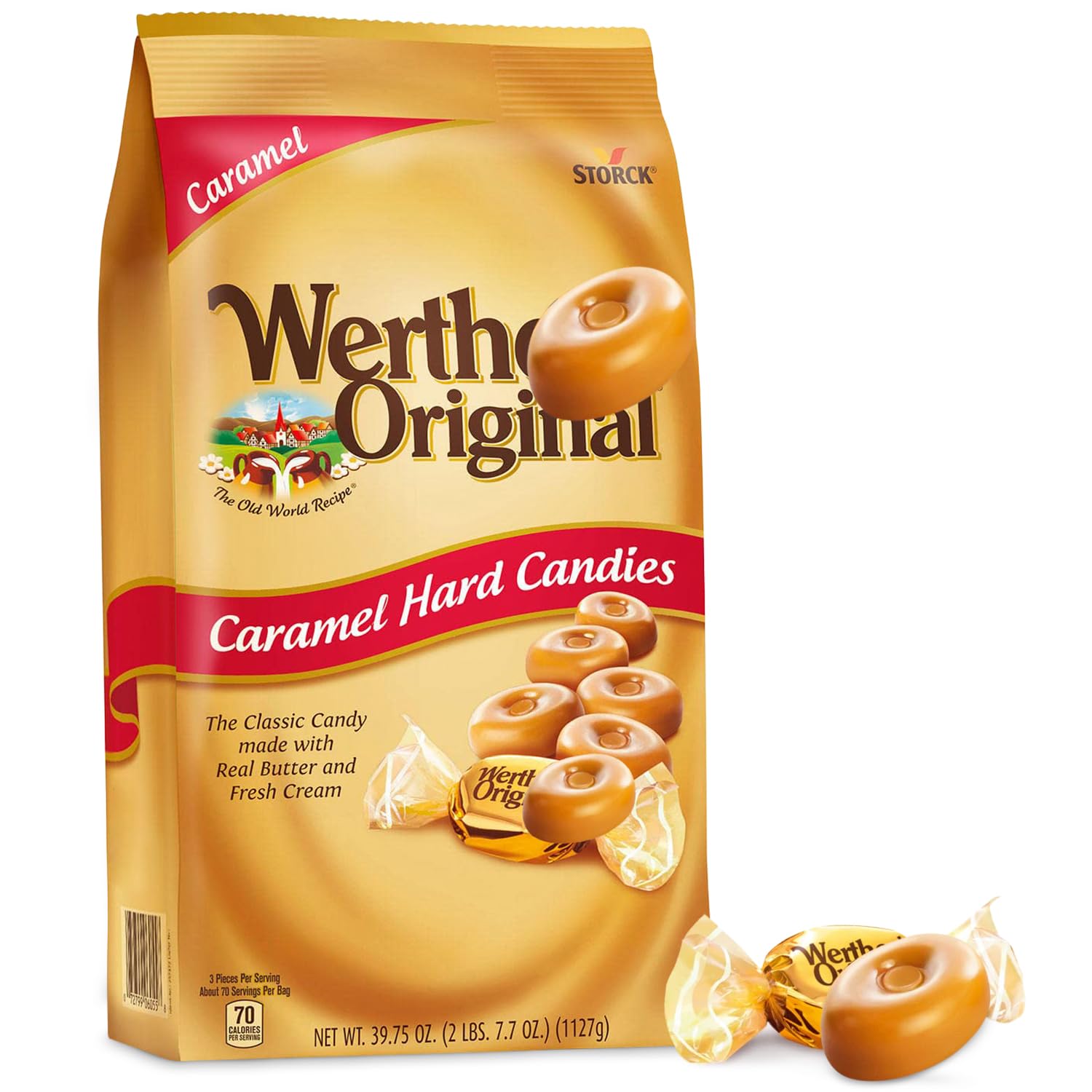 Original Caramel Hard Candy  2.4Lbs Pack of Carmels Candy  Ideal for Sharing  Snacking  Parties and Gifting 