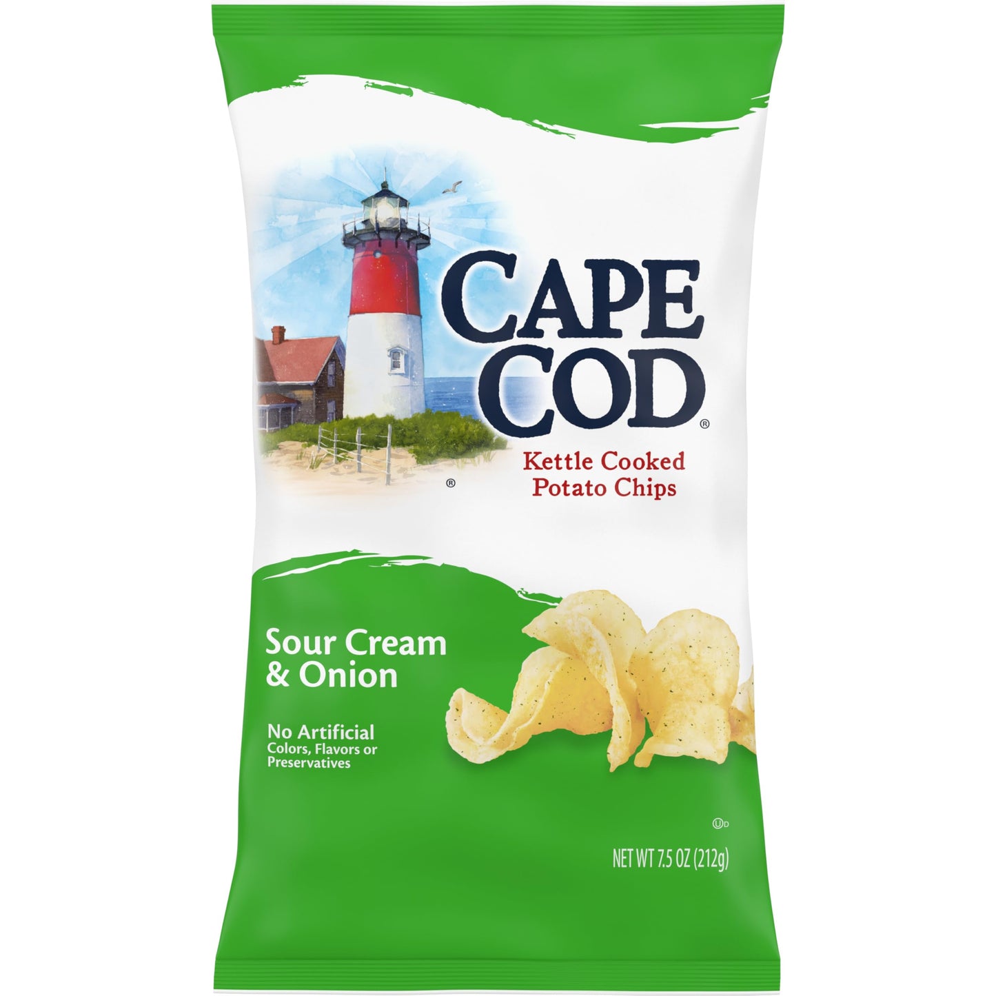 Cape Cod Potato Chips  Sour Cream And Onion Kettle Cooked Chips  7.5 Oz