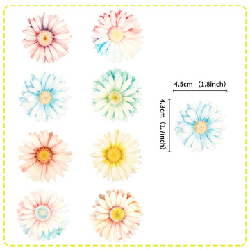 Ercadio 40 Pcs Edible Daisy Cupcake Toppers Beautiful Daisy Cupcake Drink Topper Picks Edible Colorful Daisies Cupcake Decoratio