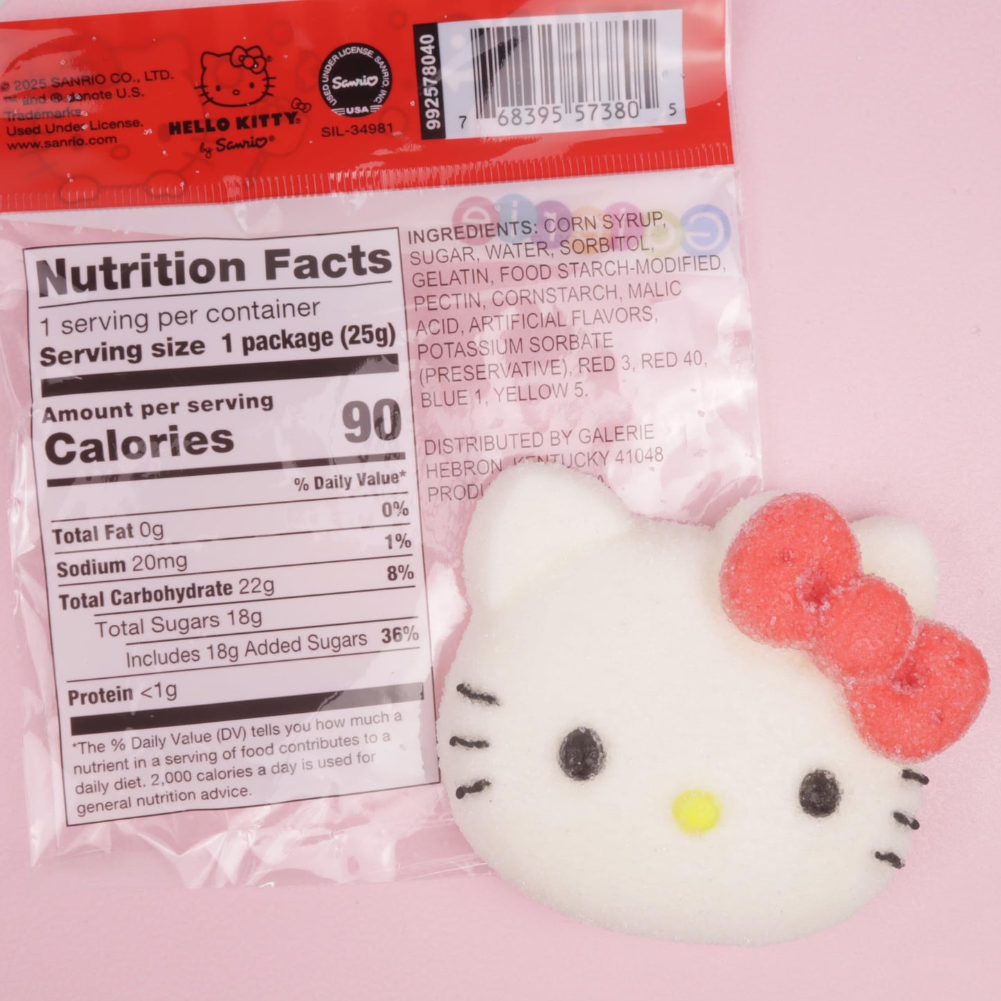 Hello Kitty Candy, Giant Fluffy Marshmallows, Individually Wrapped Pieces, Party Favor Treats, 4 Count Box