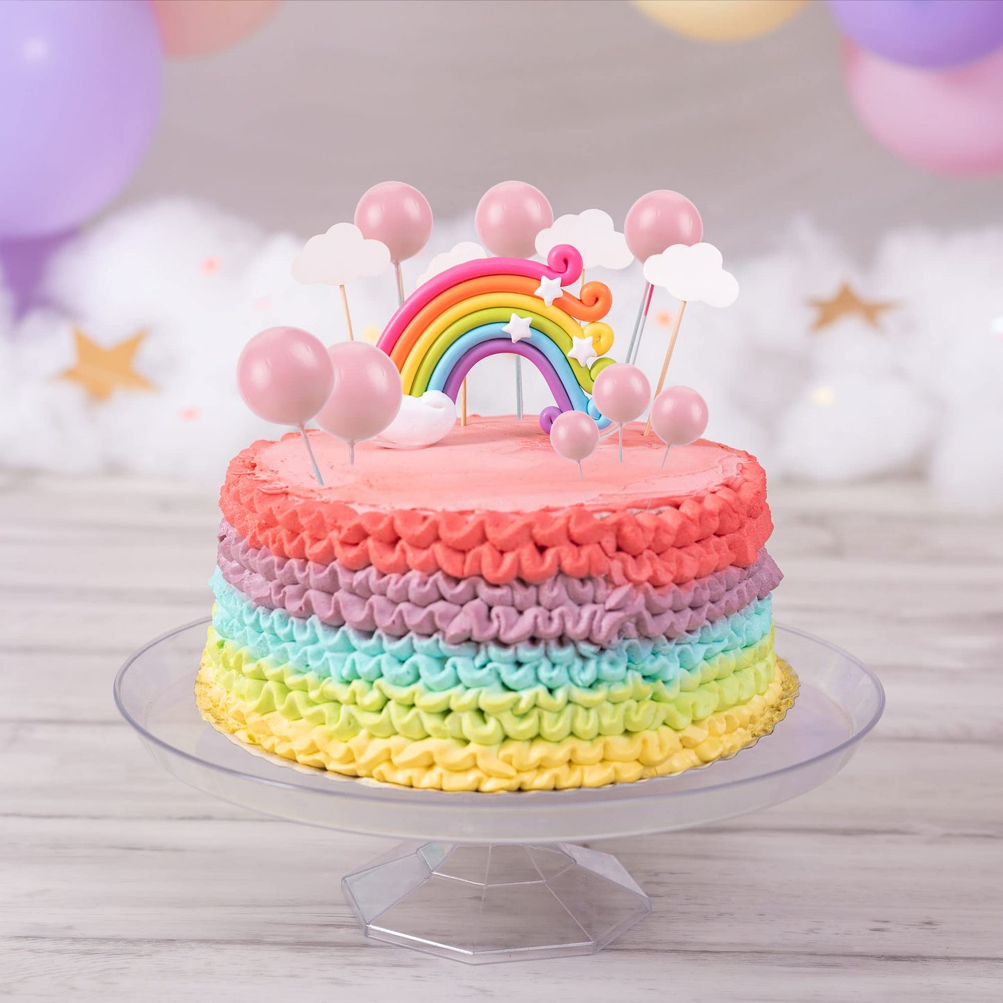 Gyufise 30Pcs Balls Cake Topper Diy Cake Insert Toppers Ball Cake Picks Cupcake Topper For Birthday Party Baby Shower Wedding Ca