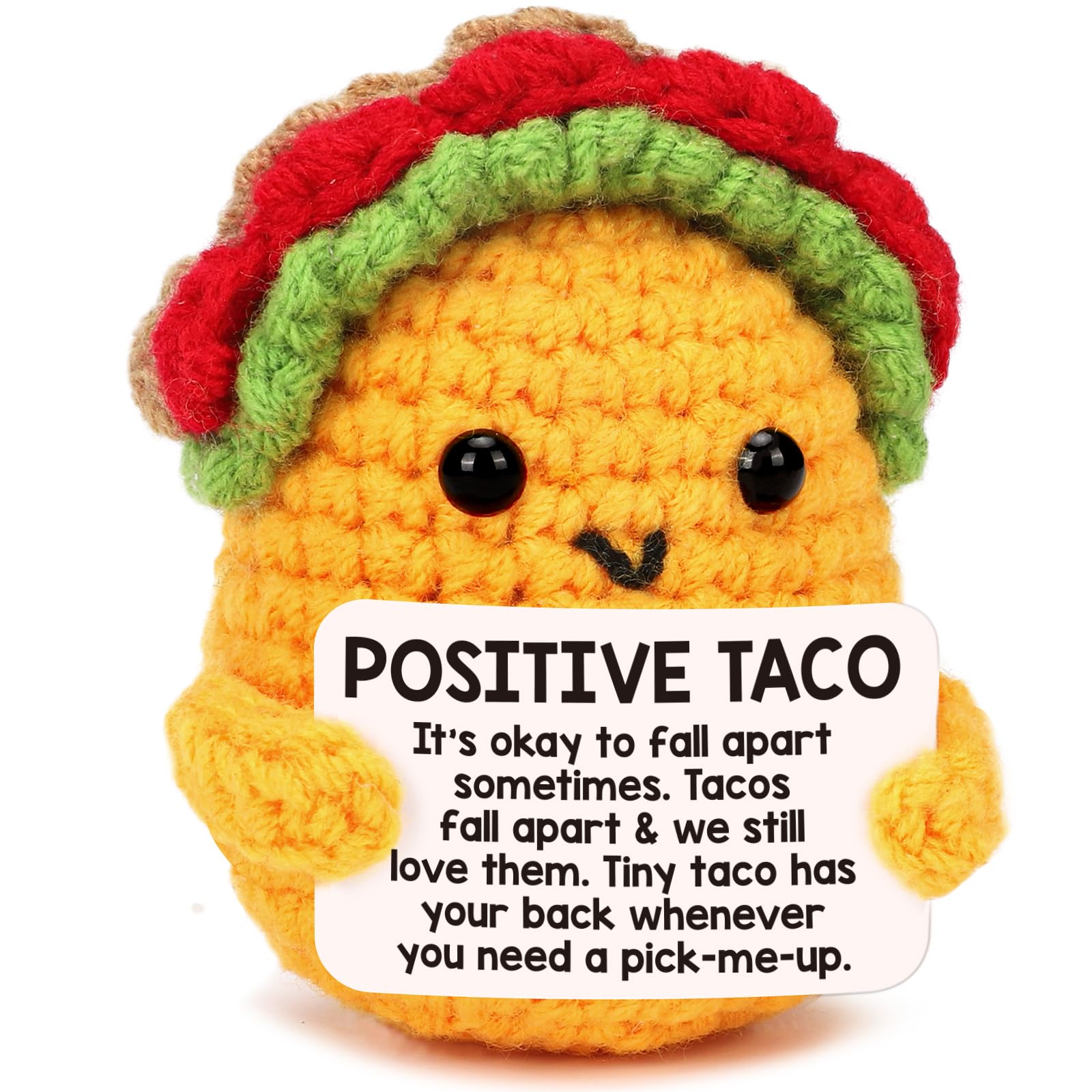 LuoHere Mini Crochet Taco Doll - Wool Yarn, Positive Color, G01 Model, Perfect Gift for Moms, Daughters, Friends, and Coworkers