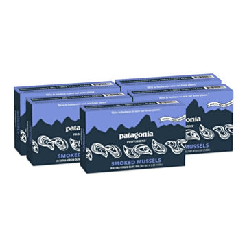 Patagonia Provisions - Rich Flavor Mussels In Extra Virflavor Blend Olive Oil | Responsibly Sourced | 18G Protein Per Tin & Gluten Free | Pack Of 5