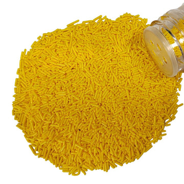 Homankit Yellow Jimmies Sprinkles Edible Sprinkle Candy Soft Jimmies Toppings for Ice Cream, Cupcake, Cake, Cookie, Dessert Deco