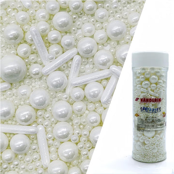 White Sprinkles Candy Mix Size Edible Pearls Cake Decorations Cupcake Toppers Cookie Decorating Perfect for Wedding Party Valent