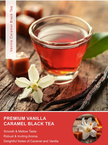 Teelux Vanilla Caramel Black Tea Bags, Blended Black Tea With Vanilla Caramel, Robust & Smooth Taste, 100 Count