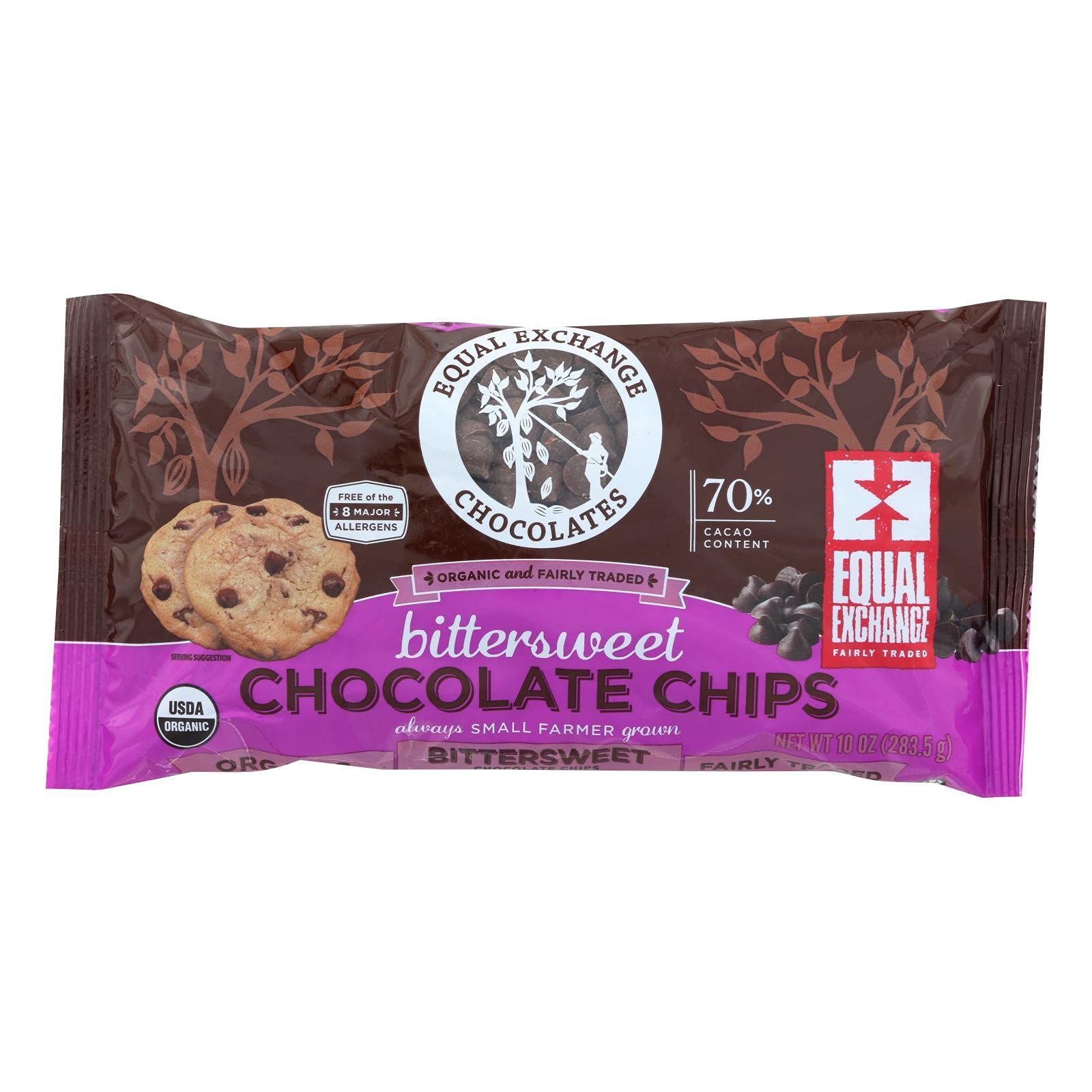 Equal Exchange Organic Bittersweet Chocolate Chips, 10 Ounce (Pack of 12)