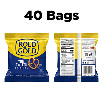 Rold Gold Pretzels, Tiny Twists, 1oz Bags (40 Pack)