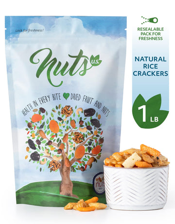 Nuts U.S. - Oriental Rice Crackers | No Artificial Colors Or Flavors | Crunchy | Natural | Packed In A Resealable Bag!!! (1 Lb)