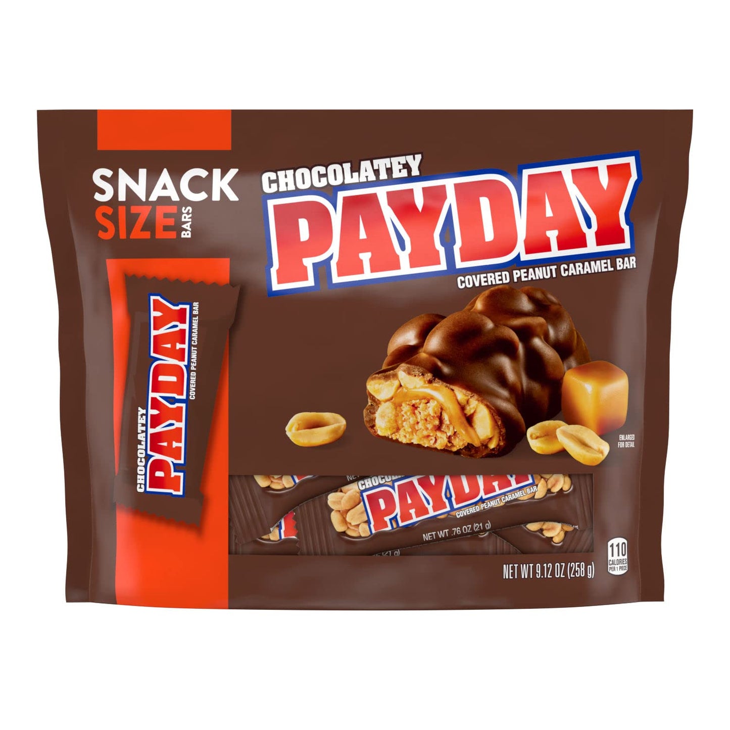 Payday Chocolatey Peanut Caramel Snack Size, Candy Bag, 9.12 Oz