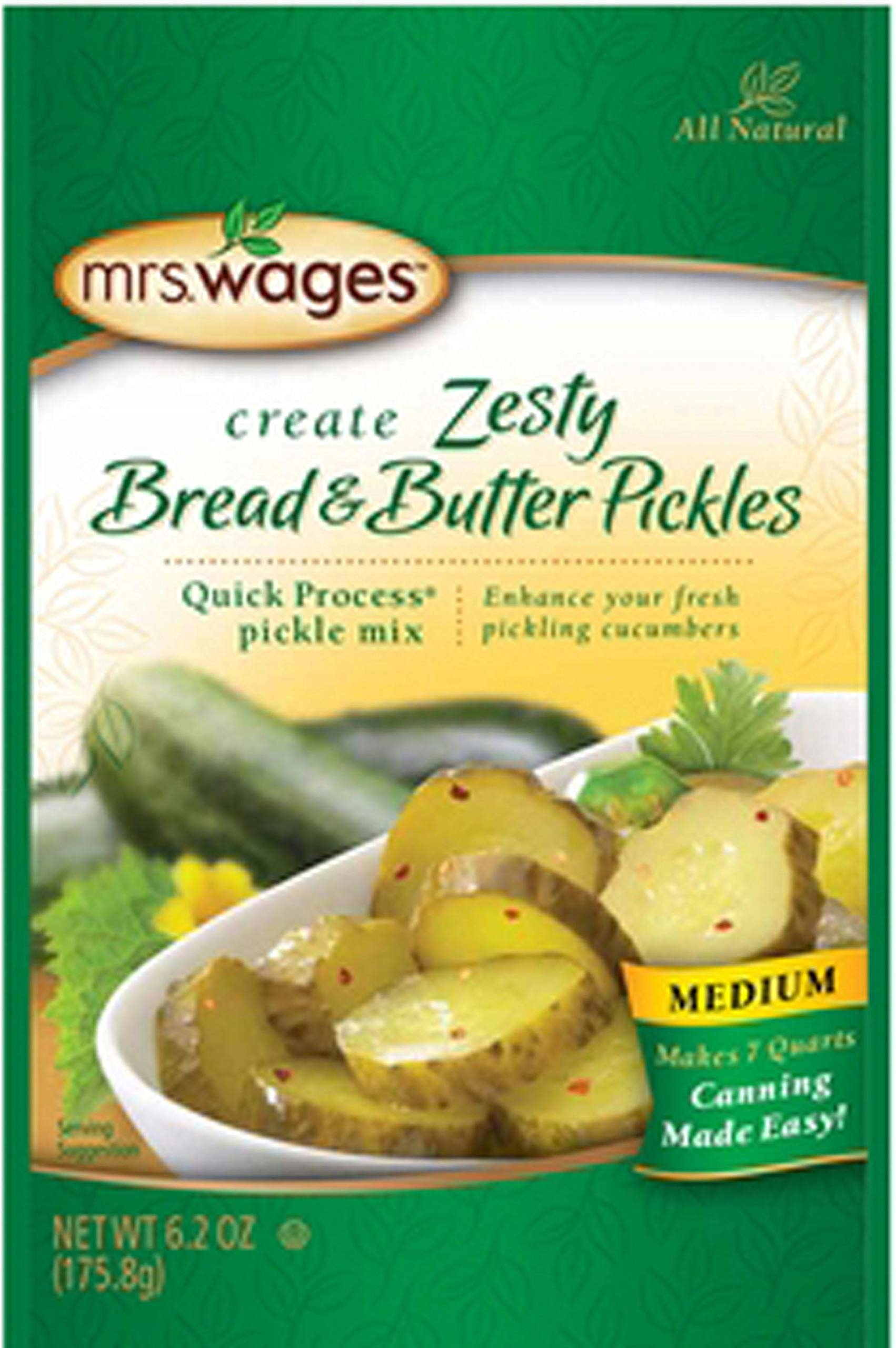 Mrs. Wages Zesty Bread and Butter Pickles Mix, 6.2 Ounce (Pack of 6)