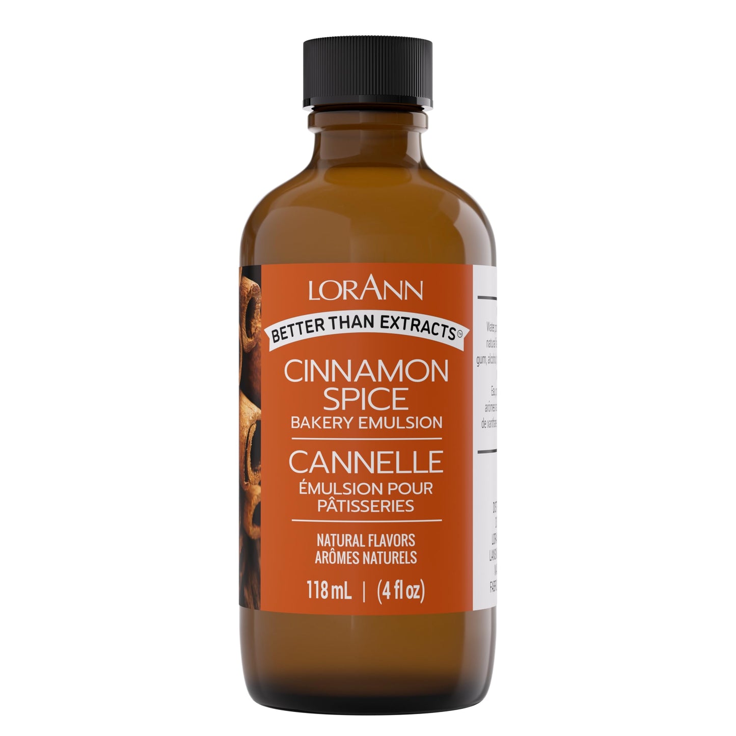 LorAnn Oils Cinnamon Spice Bakery Emulsion, 4 Fl Oz, Plastic, Model 166882, Gluten-Free, Keto-Friendly