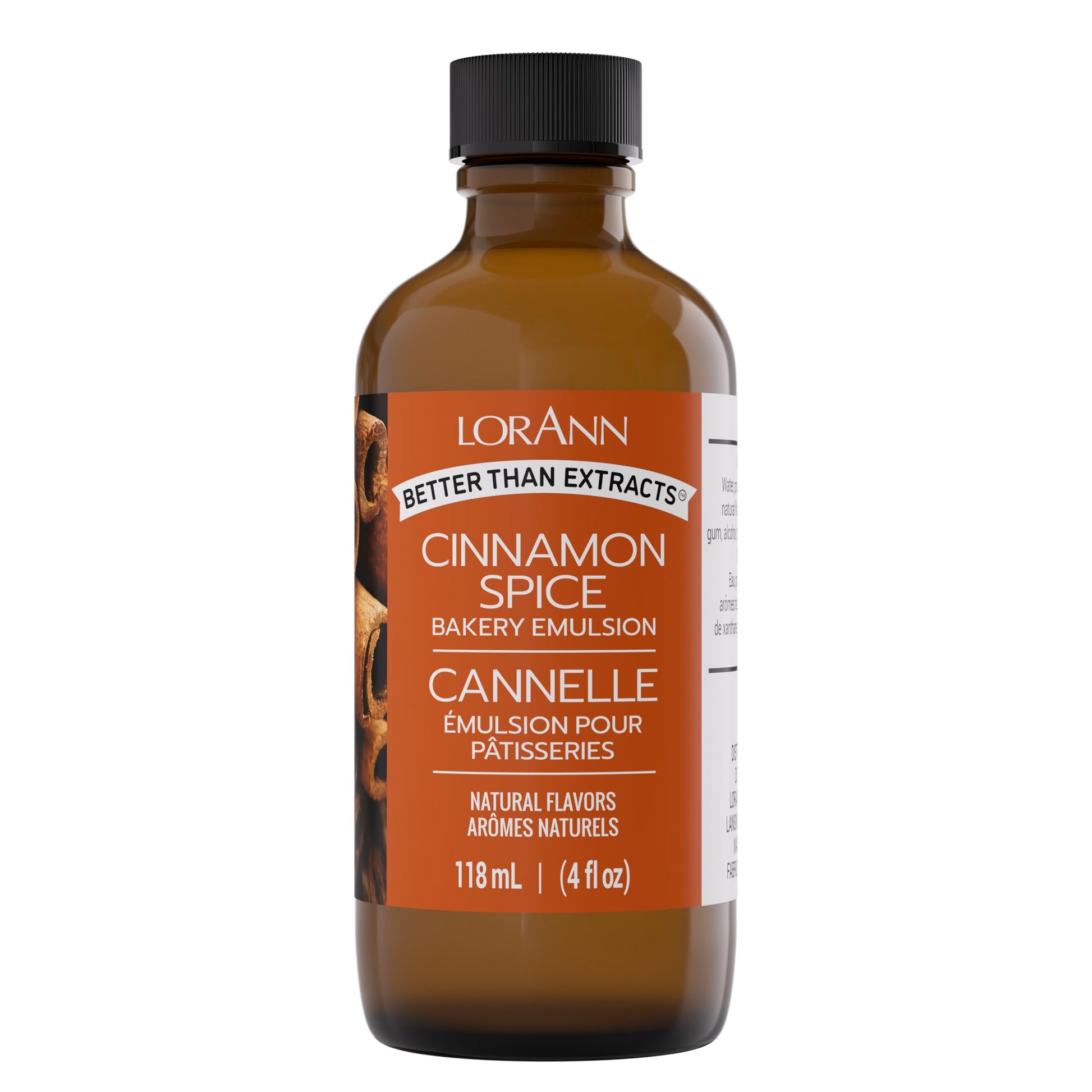 LorAnn Oils Cinnamon Spice Bakery Emulsion, 4 Fl Oz, Plastic, Model 166882, Gluten-Free, Keto-Friendly