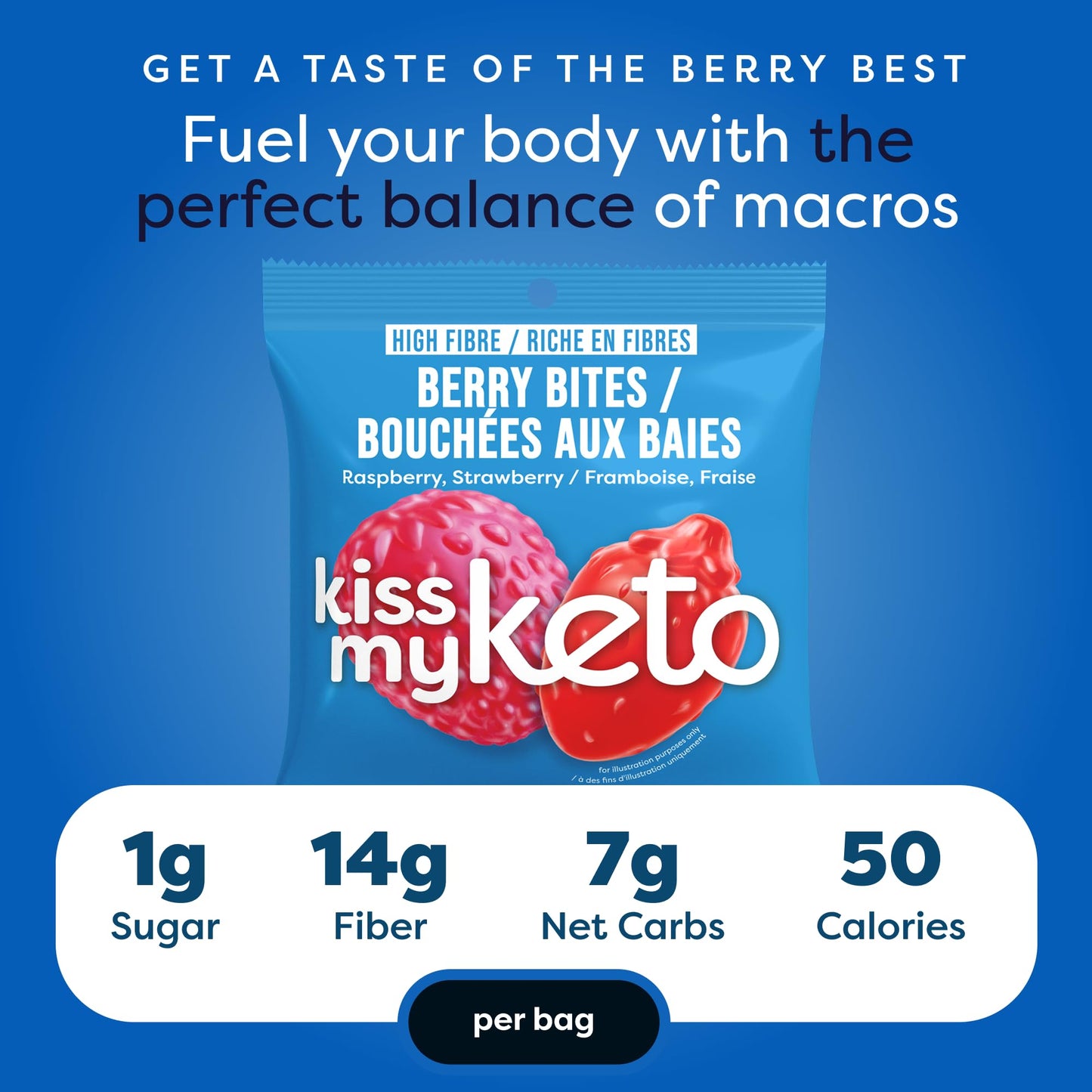 Kiss My Keto Gummies Candy - Low Carb Candy Berry Bites, Keto Snack Pack - Healthy Candygummys - Vegancandy, Keto Gummycandy - K