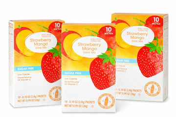 Strawberry Mango Drink Mix, Sugar Free, Low Calorie, Vitamin C, 10 Packets, 0.99 oz (3 pack)