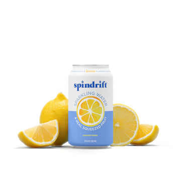 Spindrift Sparkling Water, Lemon Flavored, Made With Real Squeezed Fruit, 12 Fl Oz Cans, Pack Of 24 (Only 3 Calories Per Seltzer