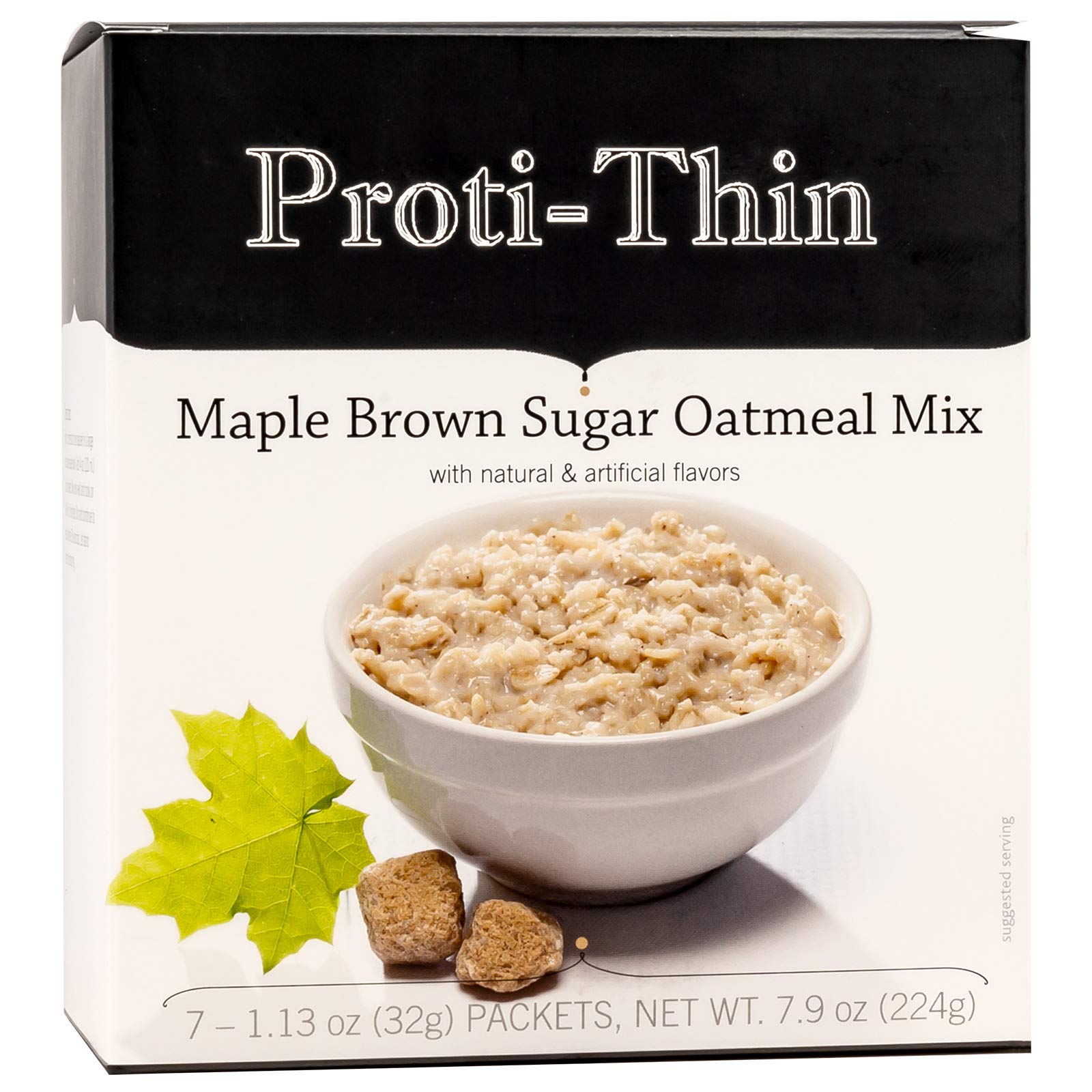 Proti-Thin High Protein Instant Maple Brown Sugar Oatmeal, 15g Protein, Low Calorie, Low Fat, Low Sugar, Ideal Protein Compatibl