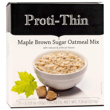 Proti-Thin High Protein Instant Maple Brown Sugar Oatmeal, 15g Protein, Low Calorie, Low Fat, Low Sugar, Ideal Protein Compatibl