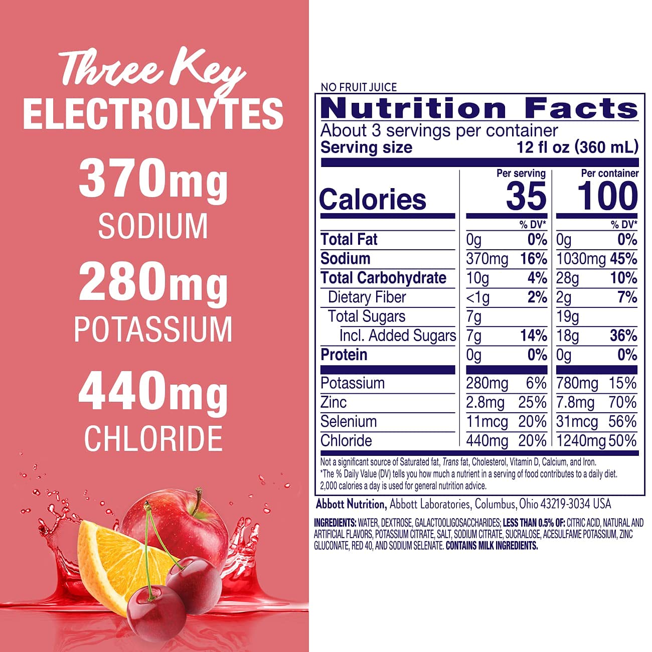 Pedialyte Advanced Care Electrolyte Solution, 1 Liter, 8 Count, with PreActive Prebiotics, Hydration Drink, Cherry Punch