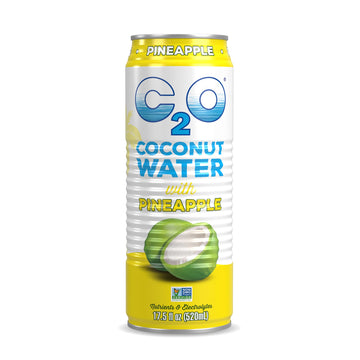 C2O - Coconut Water With Pineapple (12 Pack) - Made With Fresh Coconut Water - Plant Based - Non Gmo - Canned Water - Natural Hydration, Essential Electrolytes, & Potassium - 12 Cans, 17.5 Fl Oz