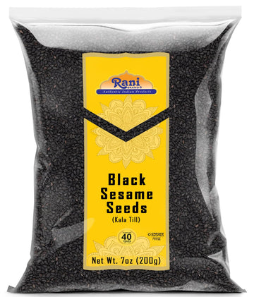 Rani Sesame Seeds Whole Black, Raw (Kala Till) 7oz (200g) ~ All Natural | Gluten Friendly | NON-GMO | Vegan | Indian Origin