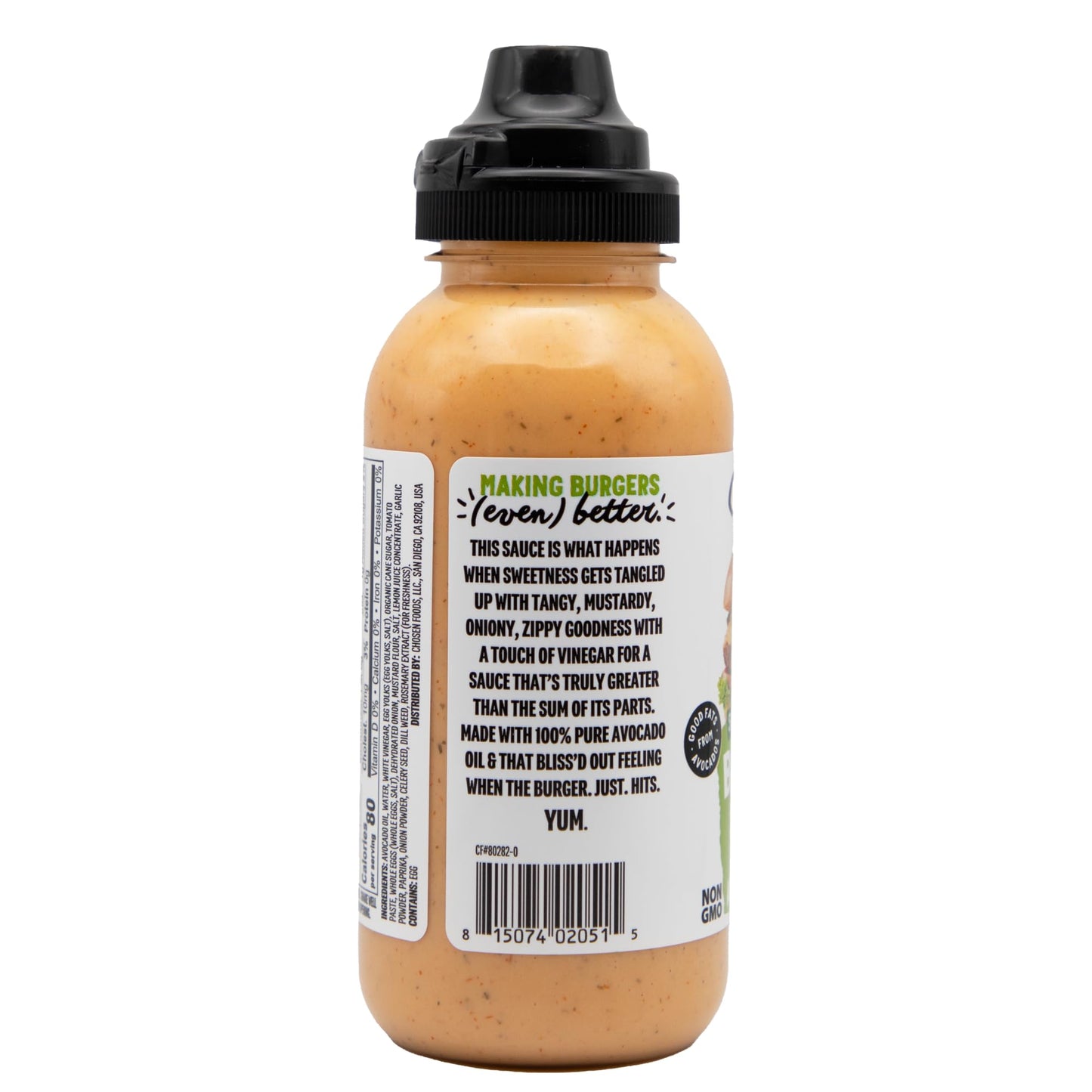 Chosen Foods Burger Sauce, For Hamburgers, Sandwiches, Nuggets, Wings, Fries, And More 9 Floz