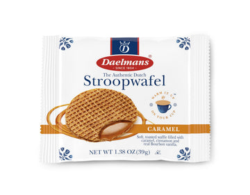 Daelmans Stroopwafel Caramel Cookies - Original Dutch Waffle Treats, 12 Count, Individually Wrapped, No Artificial Colors or Preservatives