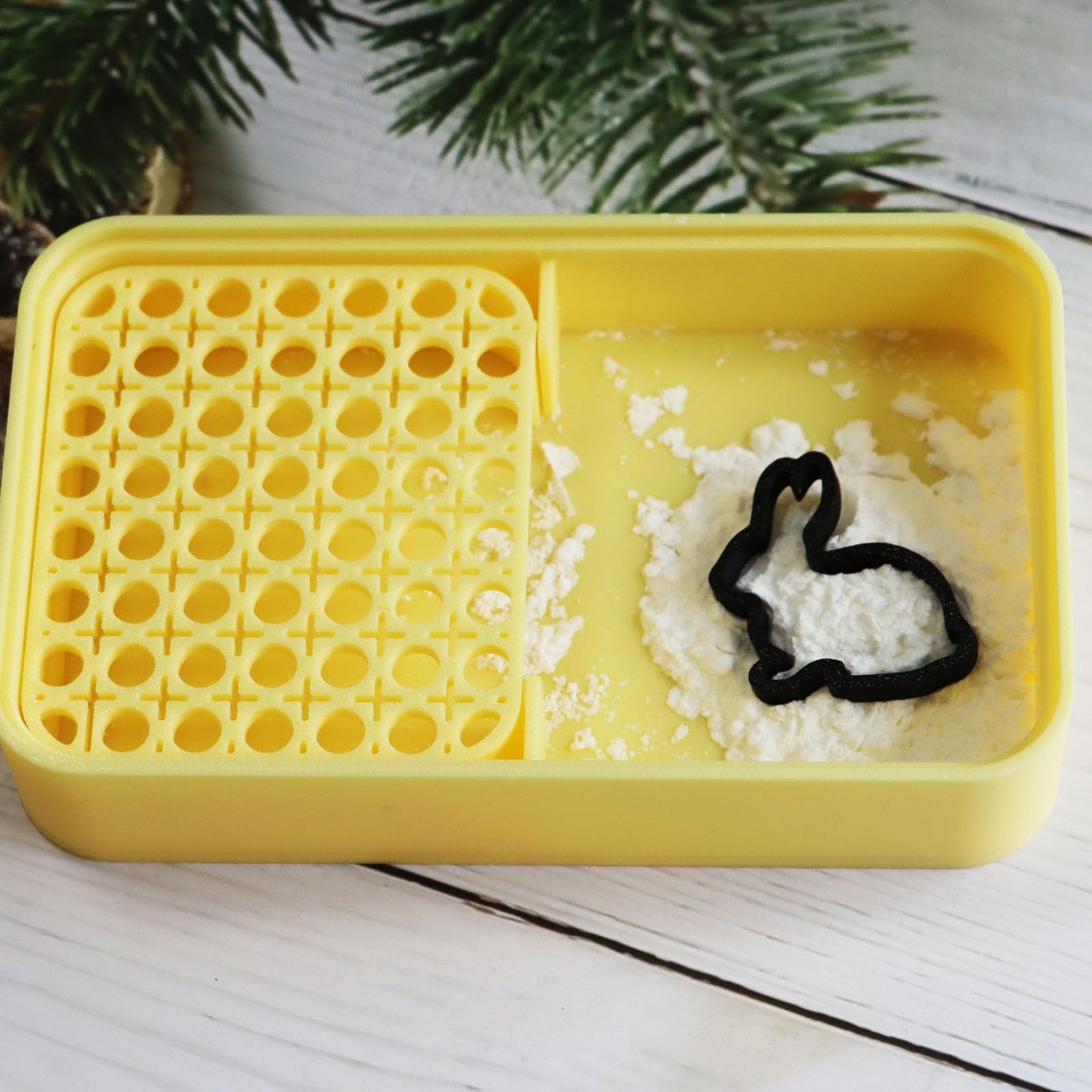 Piaolgyi Cornstarch Container For Polymer Clay,Cornstarch Storage Box For Polymer Clay Earring Diy(Yellow)