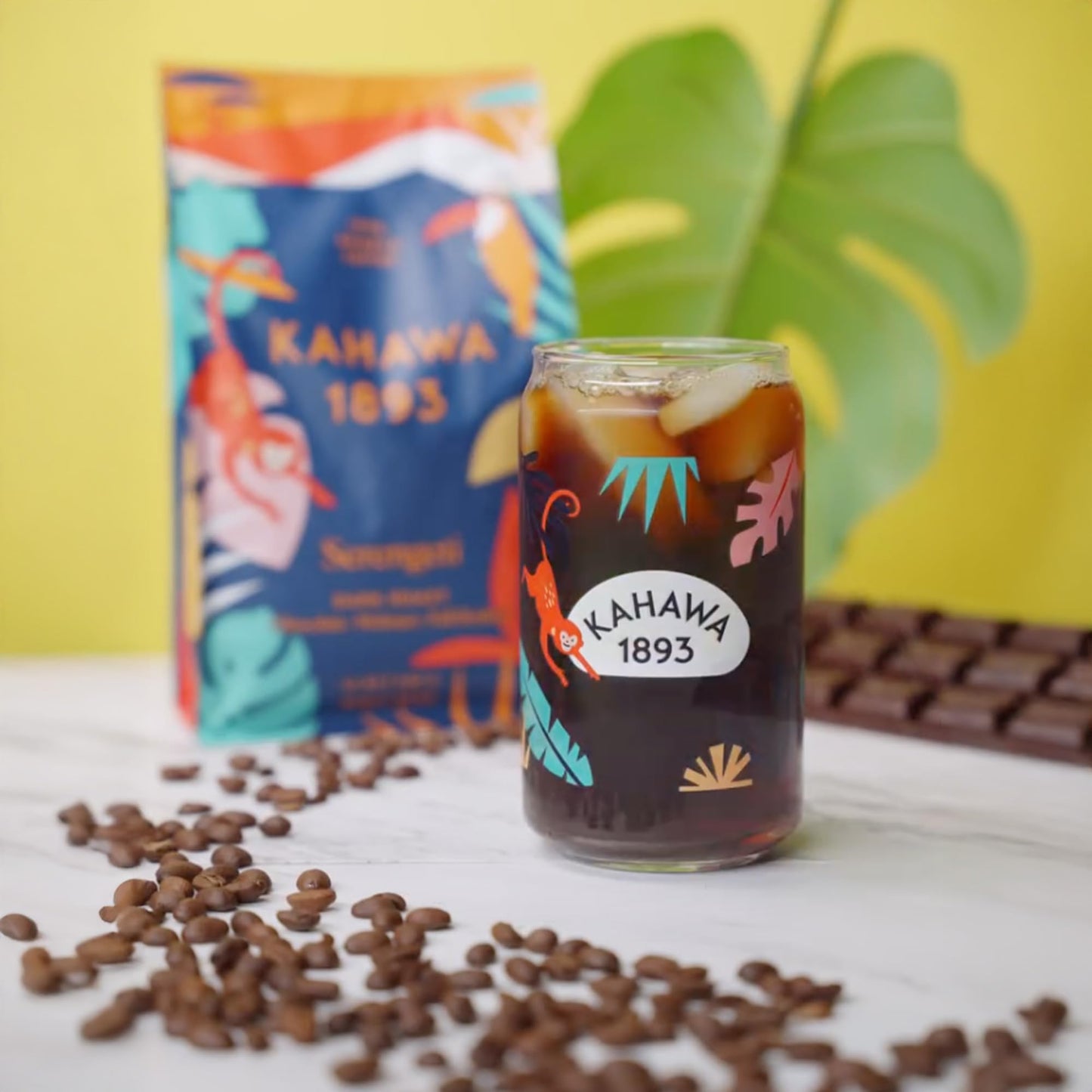 KAHAWA 1893 Whole Bean Dark Roast Coffee Serengeti Blend, Low Acid, 24 Oz, Organic, Ethically Sourced