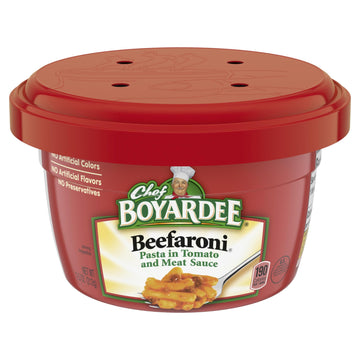 Chef Boyardee Beefaroni Pasta, Microwave Food, 7.5 OZ Microwaveable Bowl (12 Bowls)