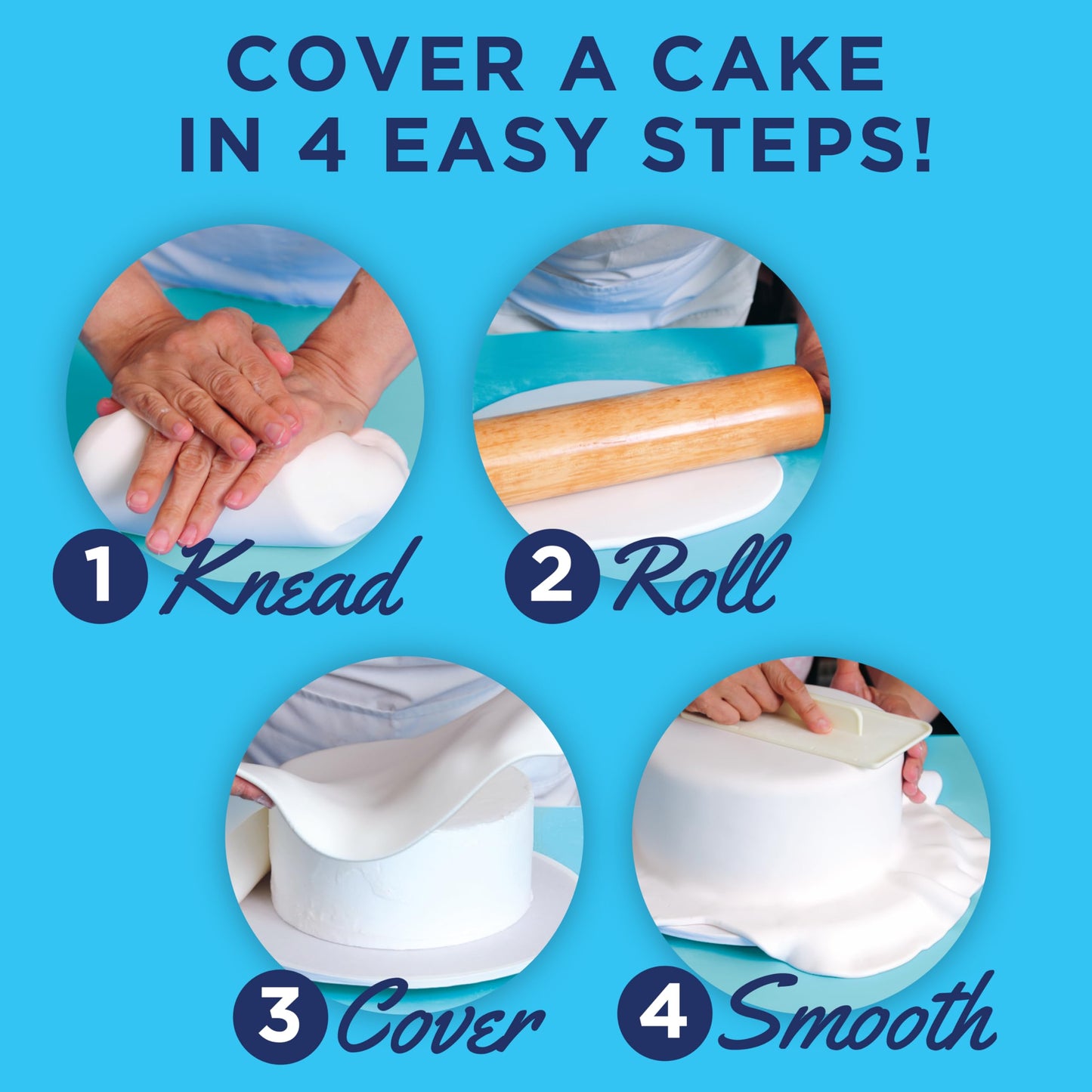 Satin Ice Fondant, Vanilla, 2 Pounds, Baby Blue, 1 Pack