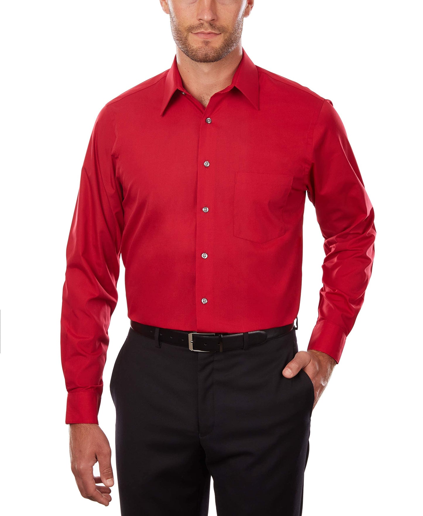 Van Heusen Mens Tall Fit Poplin (Big And Tall) Dress Shirt, Flame, 185 Neck 35 -36 Sleeve Xx-Large Us
