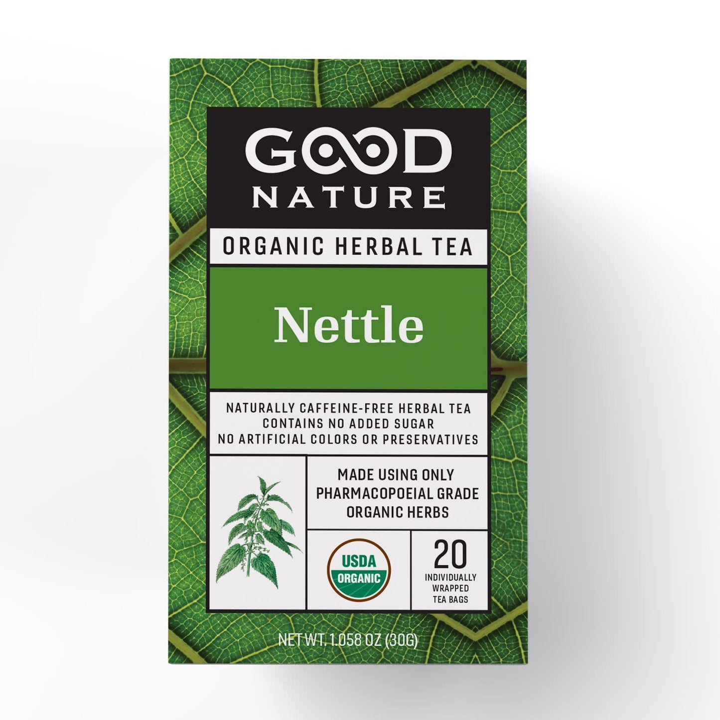 Good Nature Organic Nettle Tea, 20 Count (Pack of 1), 1.058 Ounce