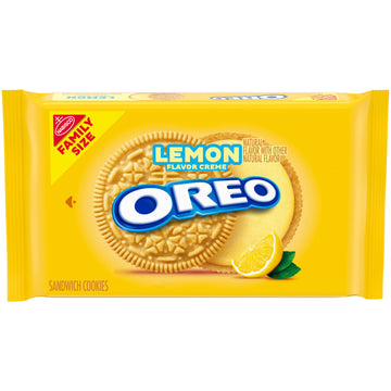 OREO Lemon Creme Sandwich Cookies, Family Size, 20 oz