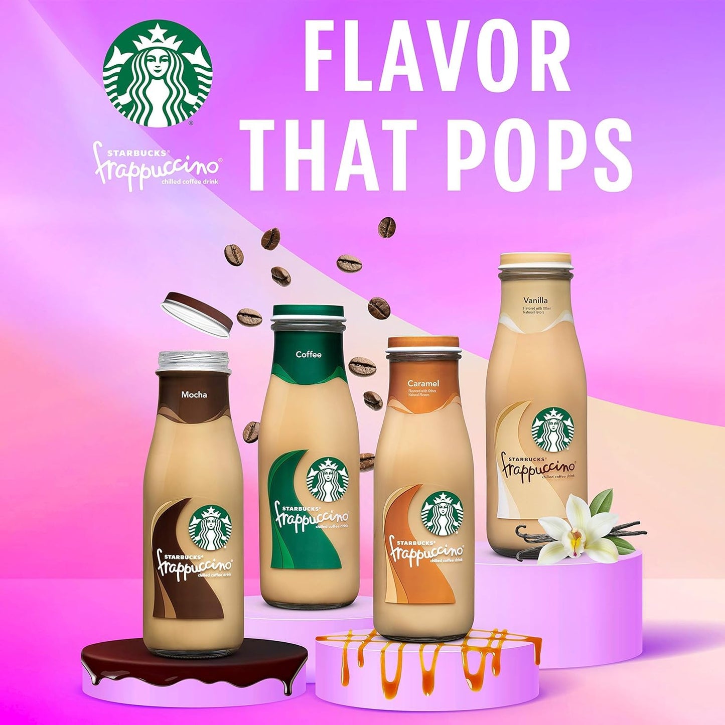 Starbucks Frappuccino Lite, Creamy Vanilla Gelato, 9.5 Fl Oz Bottles (Pack Of 12)