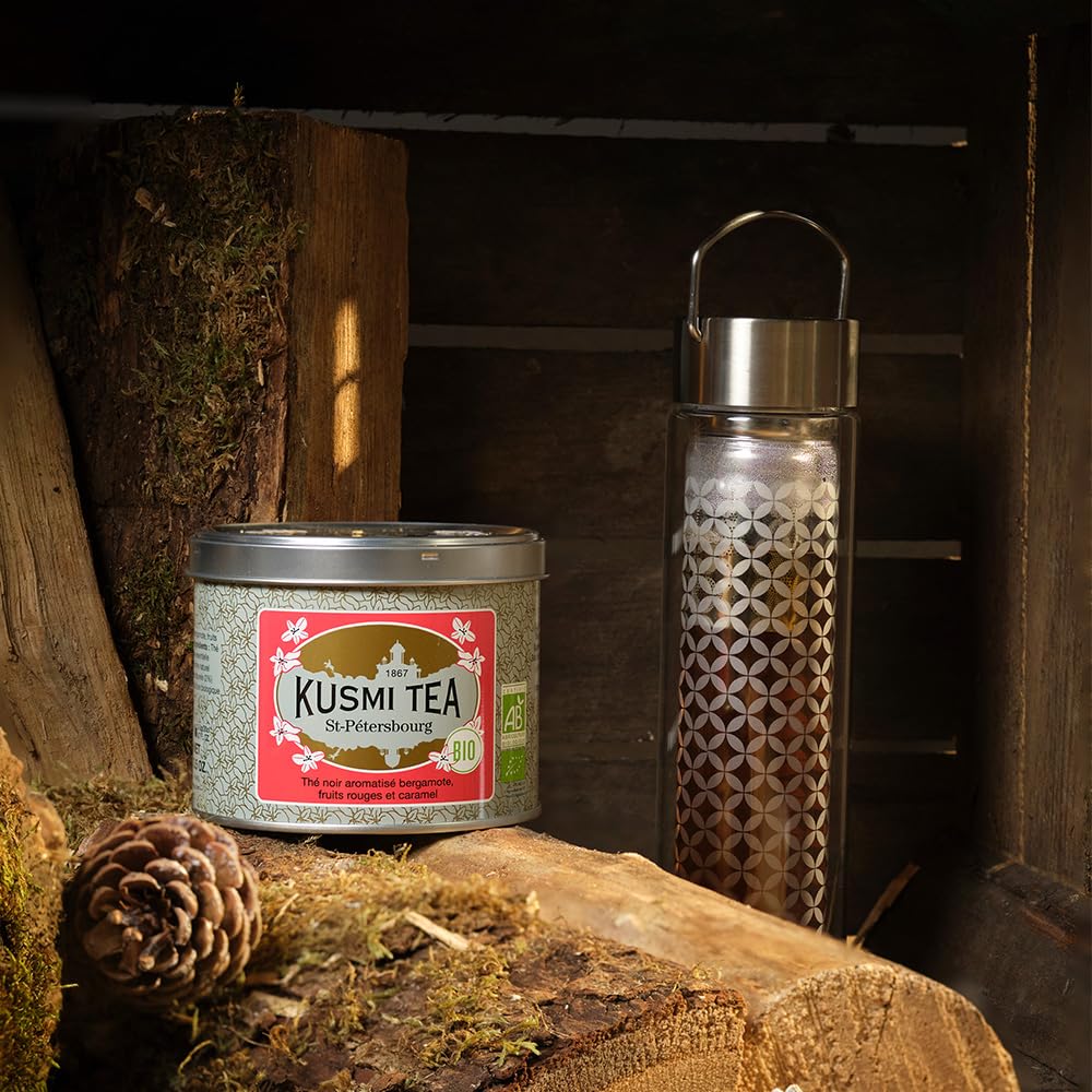Kusmi Tea - St. Petersburg - Organic Black Tea - Earl Grey Tea - Blend Of Black Tea With Red Berries, Caramel, Vanilla & Bergamo