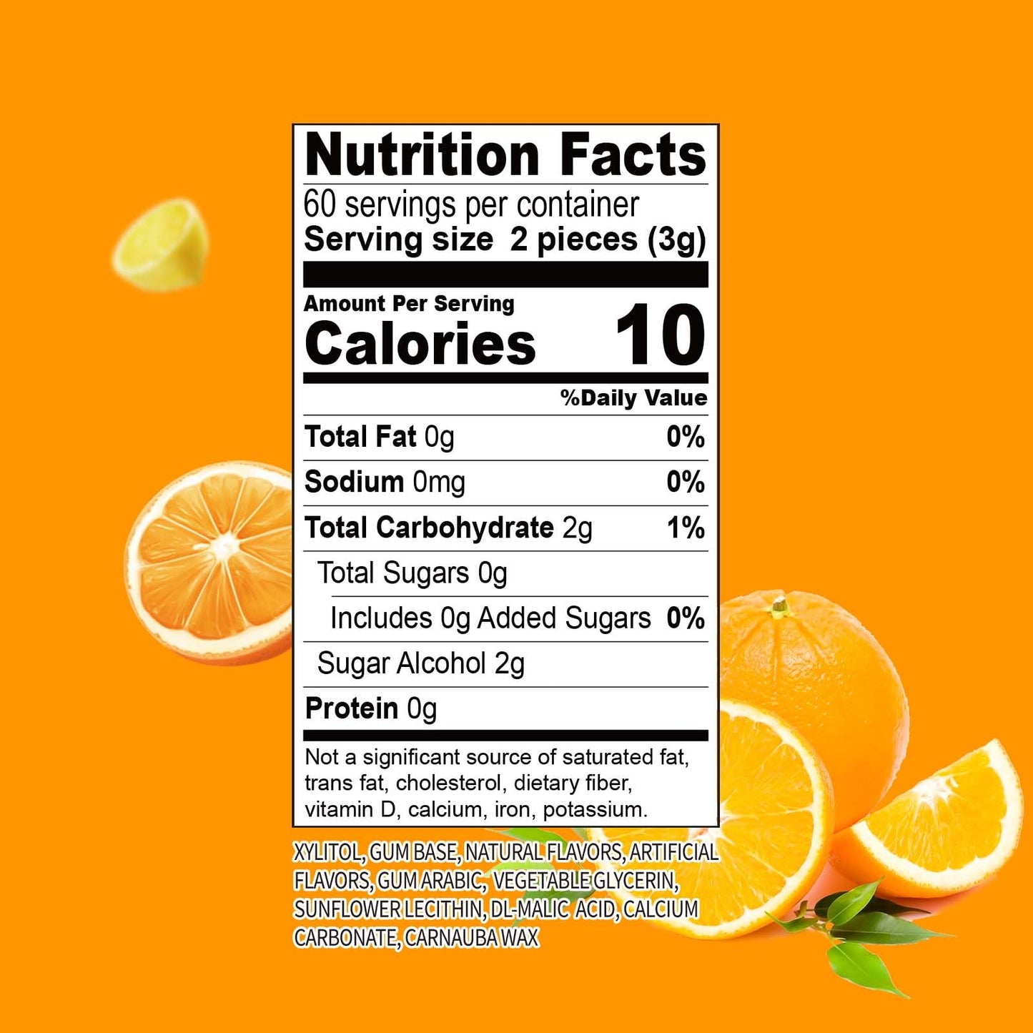 Dc24 Daily Care Xylitol Chewing Gum, Aspartame & Sugar Free, Fresh Fruit Flavor, Non-Gmo, Gluten Free, Vegan, 60 Pieces, Pack Of
