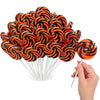 Orange and Black Swirl Lollipops  Pack of 24 Pieces Suckers Individually wrapped  Ideal Lollipops Bulk Supply for Candy Buffets and Trick or Treat Bags  Vibrant Swirl Suckers for Easy Sharing